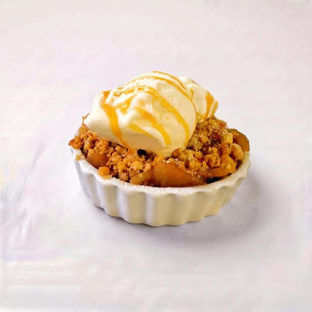 Warm Fresh Peach Crumble.