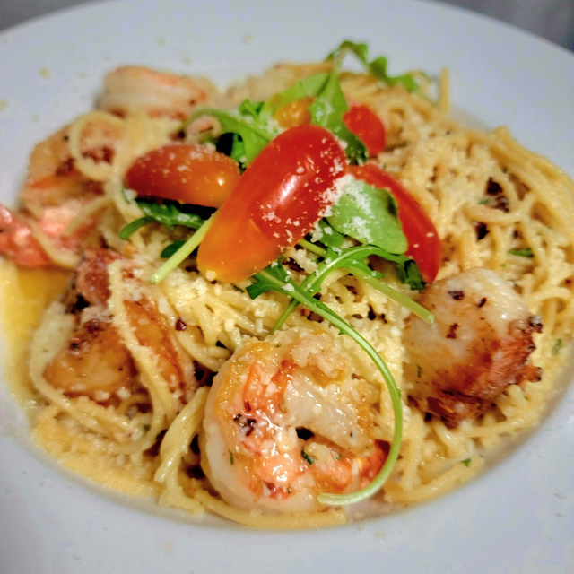 Shrimp Scampi Pasta.